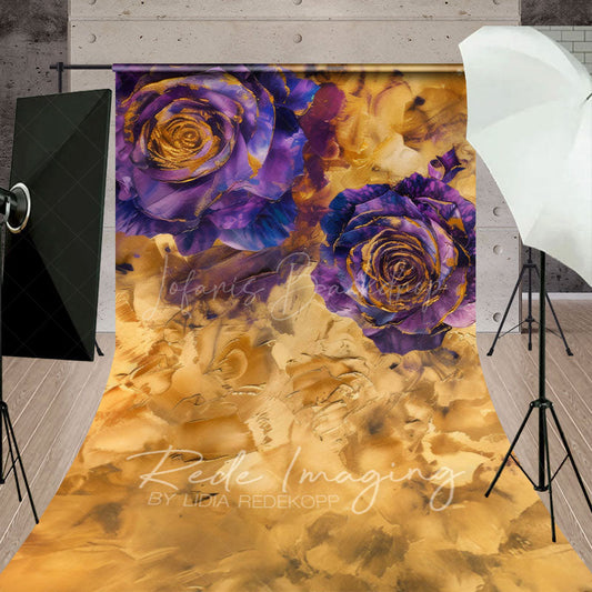 Lofaris Purple Abstract Rose Gold Textured Sweep Backdrop