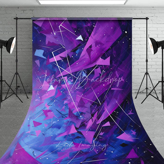 Lofaris Purple and Blue Abstract Geometric Sweep Backdrop Dynamic Shattered Fragments for Photography