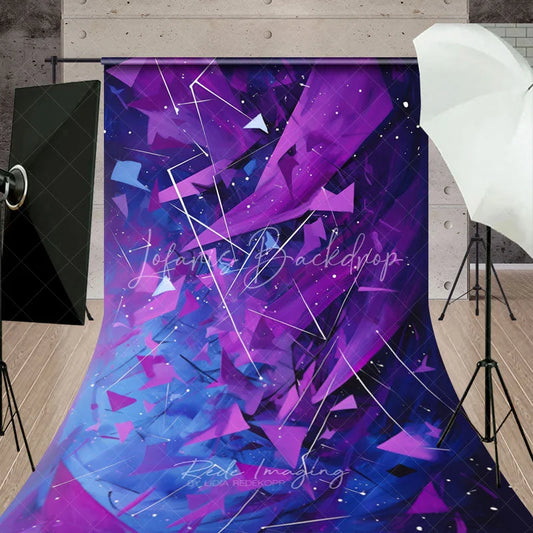 Lofaris Purple and Blue Abstract Geometric Sweep Backdrop Dynamic Shattered Fragments for Photography