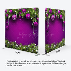Lofaris Purple Bell Pine Leaf Christmas Pillow Case Backdrop