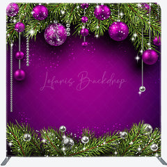 Lofaris Purple Bell Pine Leaf Christmas Pillow Case Backdrop