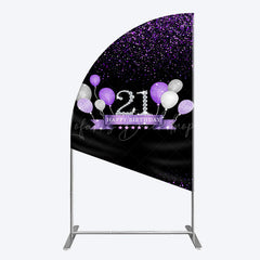 Lofaris Purple Black Heel Balloons Birthday Half Moon Arch Backdrop