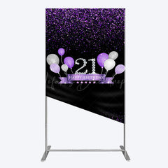 Lofaris Purple Black Heel Balloons Birthday Rectangle Backdrop