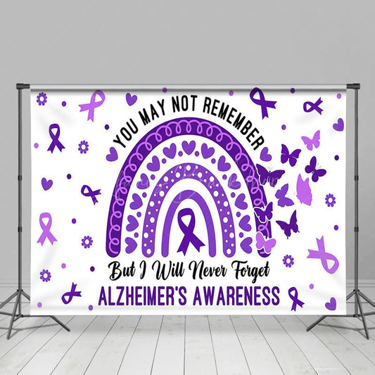 Lofaris Purple Boho Rainbow Alzheimers Awareness Backdrop
