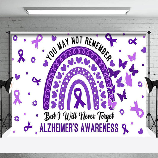 Lofaris Purple Boho Rainbow Alzheimers Awareness Backdrop
