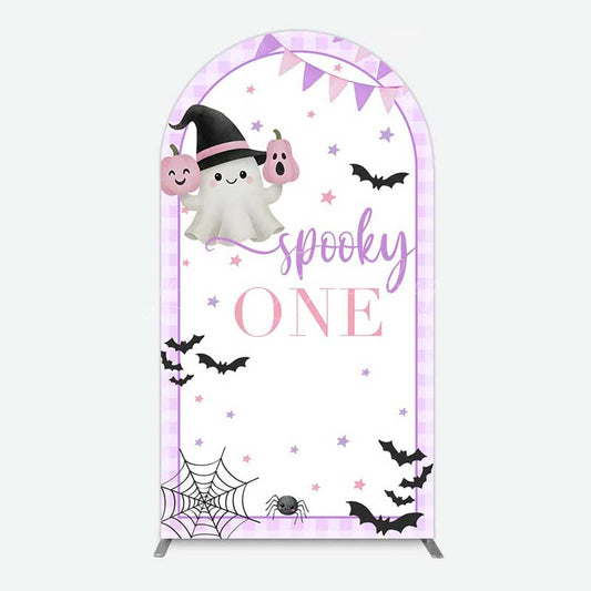 Lofaris Purple Boo Spooky One Halloween Birthday Arch Backdrop