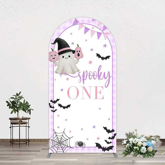 Lofaris Purple Boo Spooky One Halloween Birthday Arch Backdrop