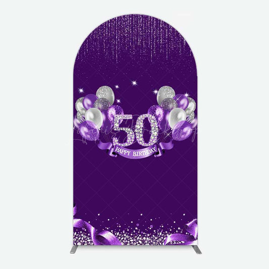 Lofaris Purple Diamonds Women Birthday Arch Backdrop