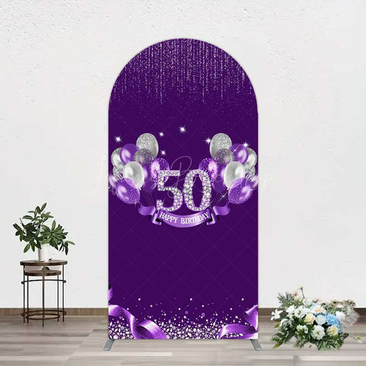 Lofaris Purple Diamonds Women Birthday Arch Backdrop