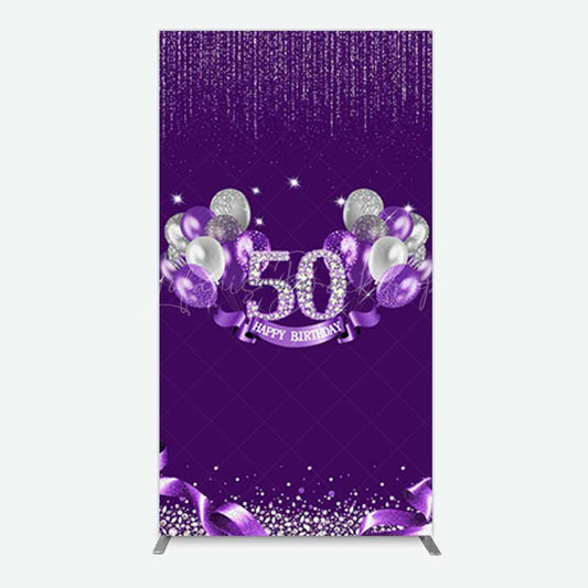 Lofaris Purple Diamonds Women Birthday Rectangle Backdrop