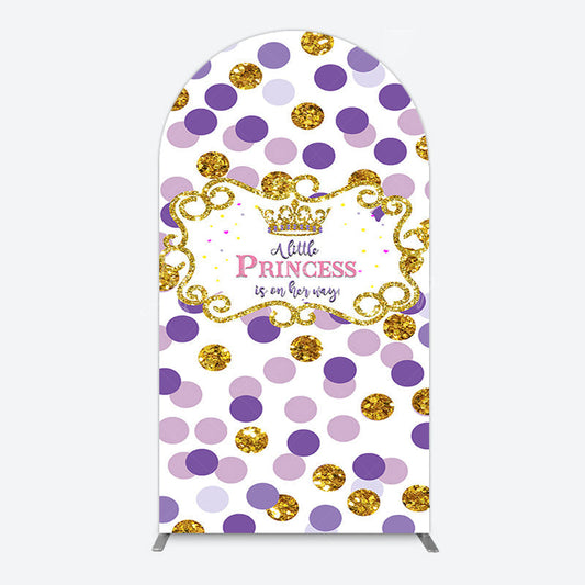 Lofaris Purple Dots Glitter Princess Baby Shower Arch Backdrop