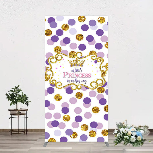 Lofaris Purple Dots Glitter Princess Baby Shower Rectangle Backdrop