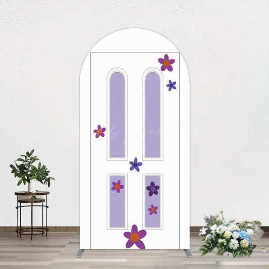 Lofaris Purple Floral Decor Door Birthday Arch Backdrop