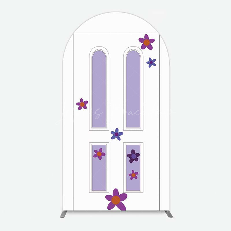 Lofaris Purple Floral Decor Door Birthday Arch Backdrop