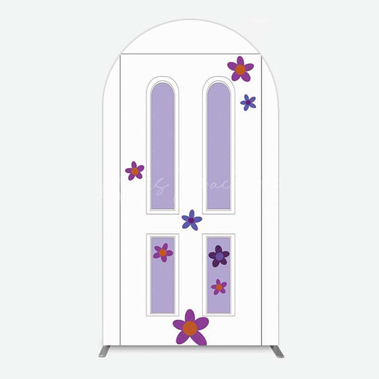 Lofaris Purple Floral Decor Door Birthday Arch Backdrop