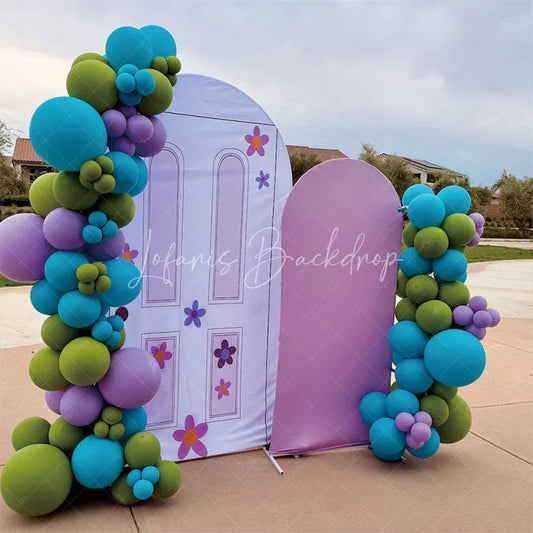 Lofaris Purple Floral Decor Door Birthday Arch Backdrop