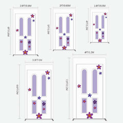 Lofaris Purple Floral Decor Door Birthday Rectangle Backdrop