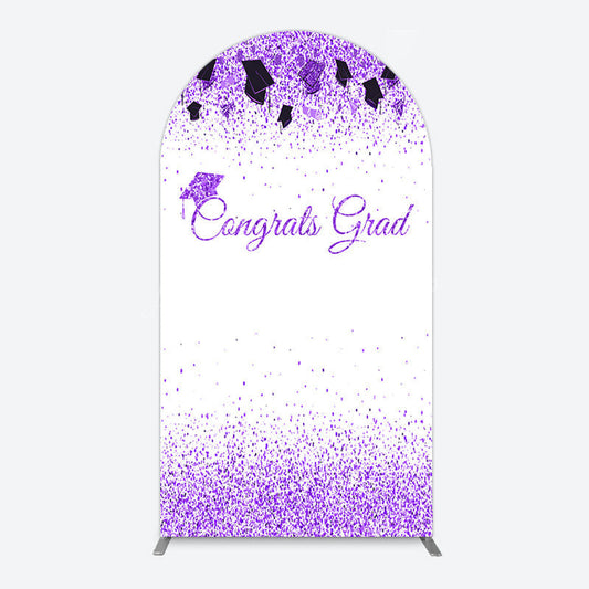 Lofaris Purple Glitter Bachelor Map Congrats Grad Arch Backdrop