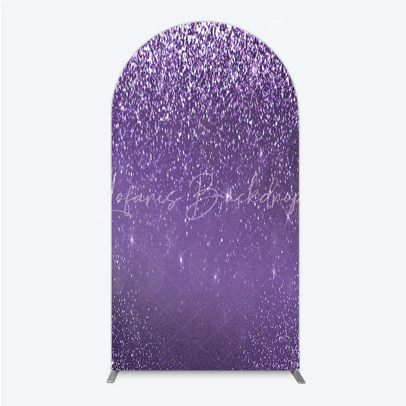 Lofaris Purple Glitter Sparkle Arch Backdrop for Birthday or Wedding Glam Bling Effect Sweet 16 Party Photo Booth