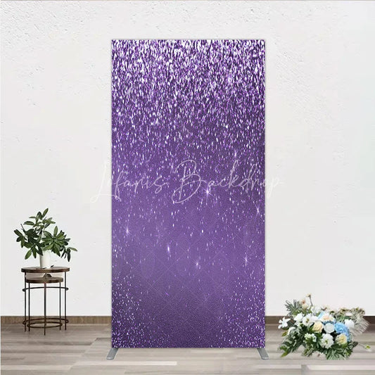 Lofaris Purple Glitter Sparkle Rectangle Backdrop for Birthday or Wedding Glam Bling Effect Sweet 16 Party Photo Booth