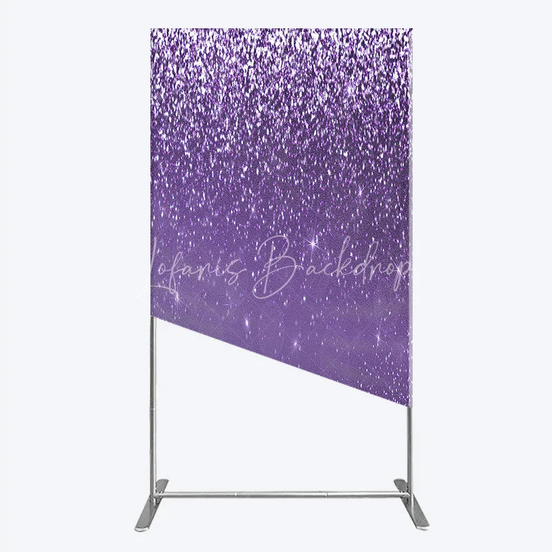 Lofaris Purple Glitter Sparkle Rectangle Backdrop for Birthday or Wedding Glam Bling Effect Sweet 16 Party Photo Booth