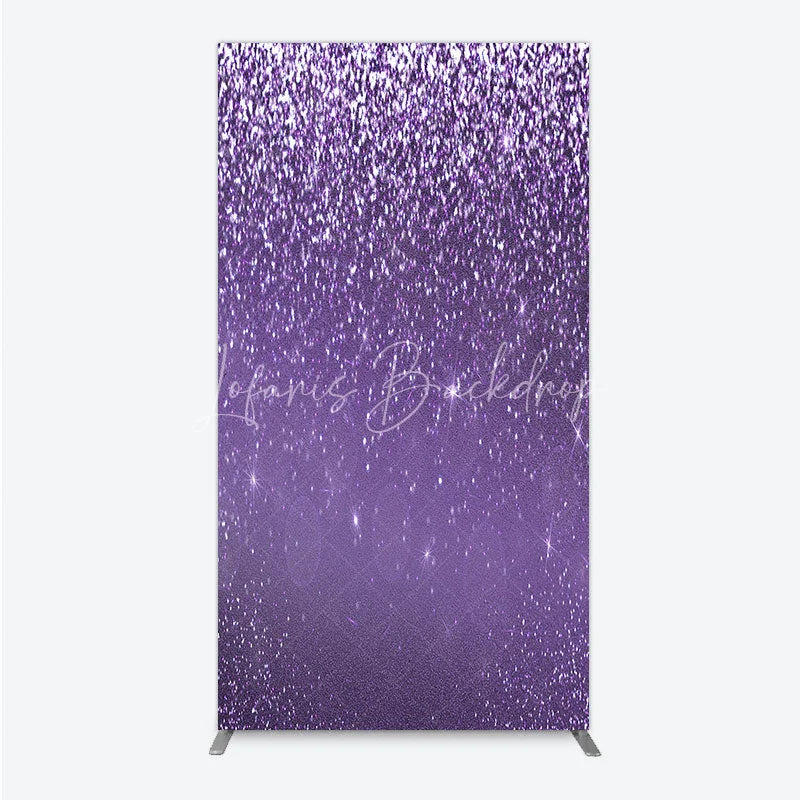 Lofaris Purple Glitter Sparkle Rectangle Backdrop for Birthday or Wedding Glam Bling Effect Sweet 16 Party Photo Booth