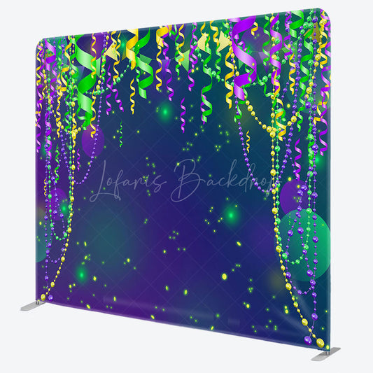 Lofaris Purple Green Yellow Ribbons Rave Party Backdrop