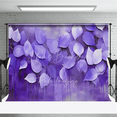 Lofaris Purple Leaves Oil Painting Backdrop Violet Monochrome Foliage Art Background Moody Photography Studio Prop