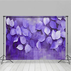 Lofaris Purple Leaves Oil Painting Backdrop Violet Monochrome Foliage Art Background Moody Photography Studio Prop