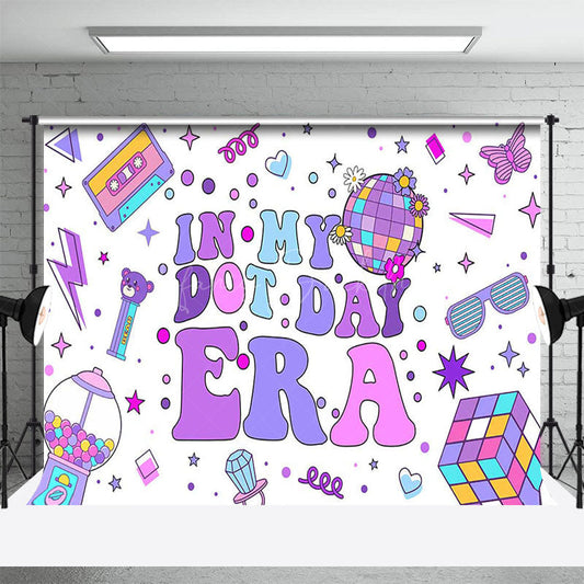 Lofaris Purple Musical Groovy In My Dot Day Era Backdrop