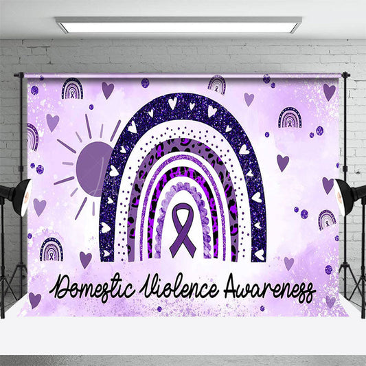 Lofaris Purple Rainbow Domestic Violence Awareness Backdrop