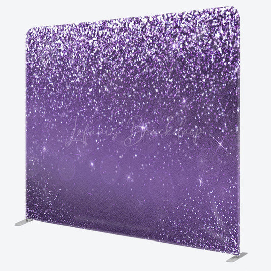Lofaris Purple Silver Glitter Party Pillow Cover Backdrop