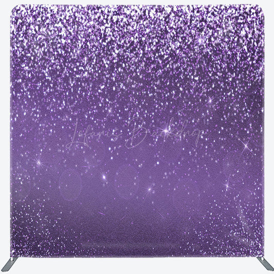 Lofaris Purple Silver Glitter Party Pillow Cover Backdrop