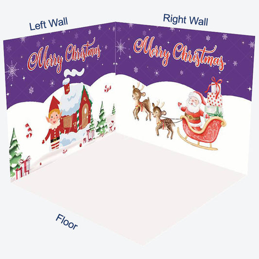 Lofaris Purple Sky Snowy Field Christmas Room Set Backdrop