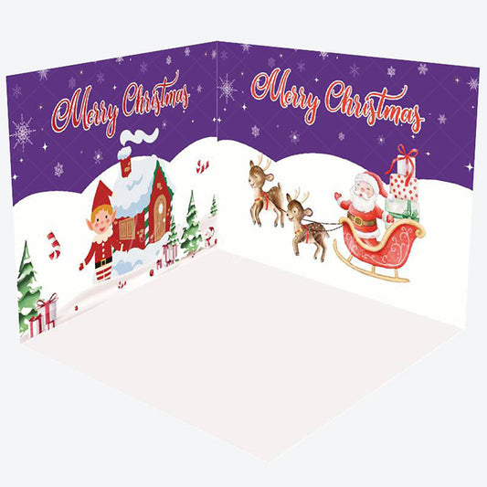 Lofaris Purple Sky Snowy Field Christmas Room Set Backdrop