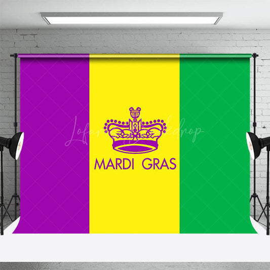Lofaris Purple Yellow Green Flag Mardi Gras Party Backdrop