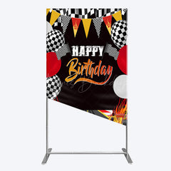 Lofaris Race Game Balloon Flags Fast Birthday Rectangle Backdrop