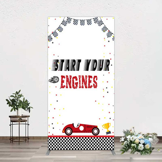 Lofaris Racing Start Engines Boy Birthday Rectangle Backdrop