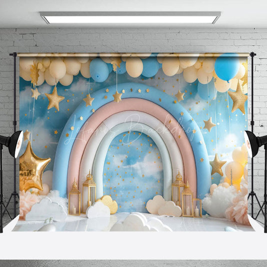Lofaris Rainbow Arch Balloons Fairy Tale Cake Smash Backdrop