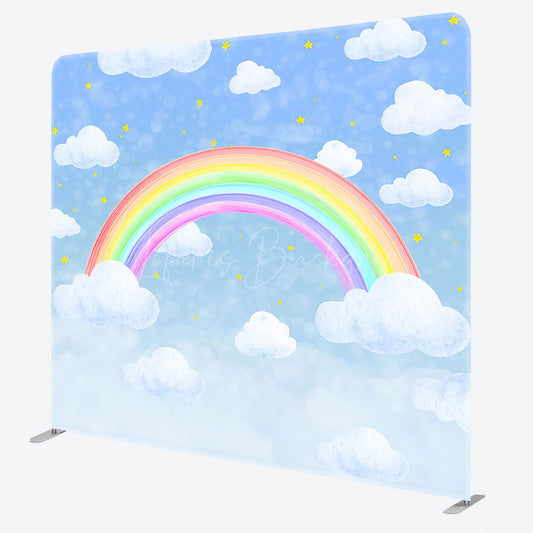 Lofaris Rainbow Cloud Starry Night Square Tension Backdrop