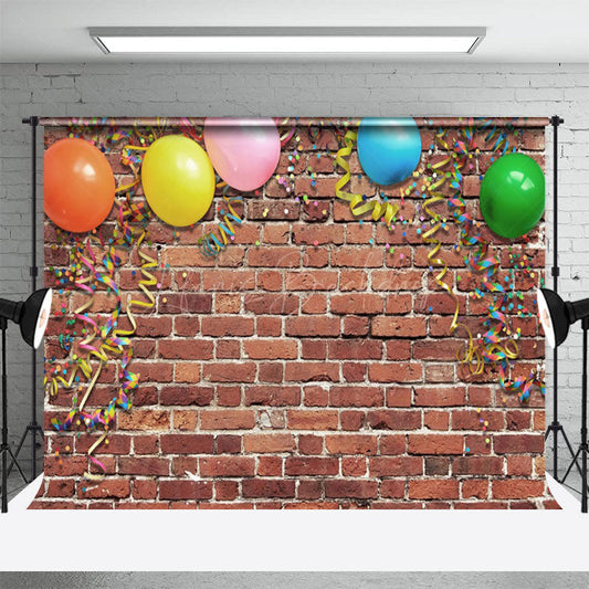 Lofaris Rainbow Color Ribbons Balloon Photography Backdrop