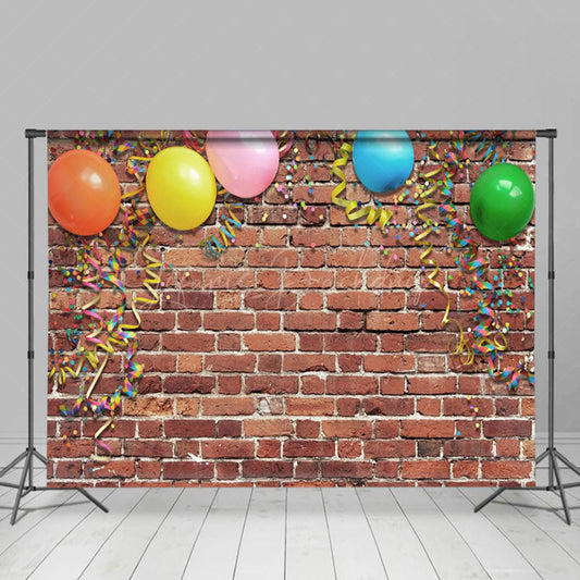Lofaris Rainbow Color Ribbons Balloon Photography Backdrop