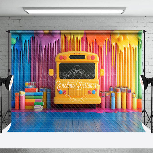 Lofaris Rainbow Color Wall Back To School Photography Backdrop
