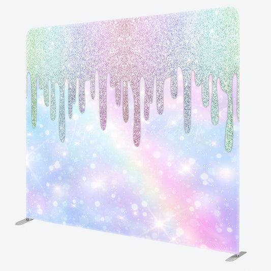 Lofaris Rainbow Colorful Glitter Party Pillow Cover Backdrop