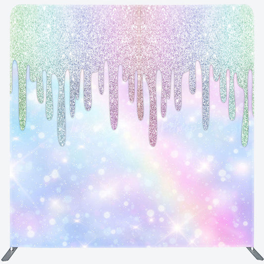 Lofaris Rainbow Colorful Glitter Party Pillow Cover Backdrop