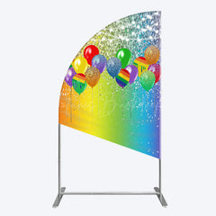 Lofaris Rainbow Glitter Balloons LGBT Party Half Moon Arch Backdrop