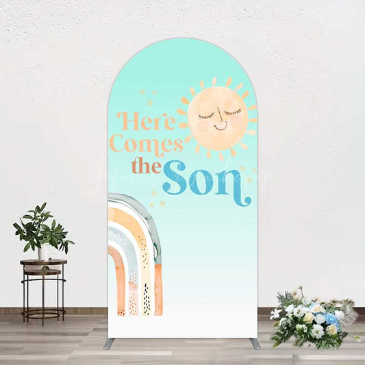 Lofaris Rainbow Here Comes The Sun Baby Shower Arch Backdrop