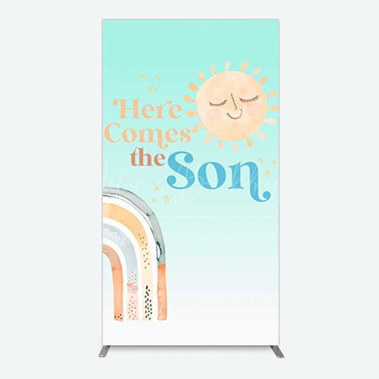 Lofaris Rainbow Here Comes The Sun Baby Shower Rectangle Backdrop