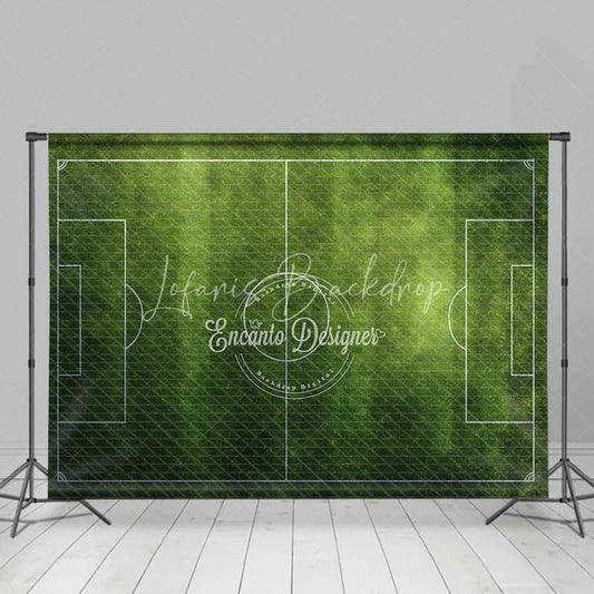 Lofaris Realistic Green Grass Soccer Field Backdrop Sports Theme Party Decoration Football Game Background