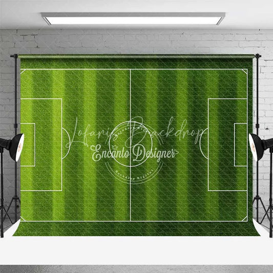 Lofaris Realistic Green Grass Soccer Field Backdrop Sports Theme Photography Background for Birthday Party Game Day